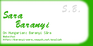 sara baranyi business card